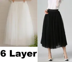 Material: Tulle. 5 Layers of High quality Tulle + 1 layers of lining. The skirt length: Approx 81cm. Weight: About 185g.