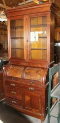 Presented for your consideration is this beautiful antique cylinder secretary desk with a bookcase on the top. It has...