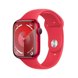 Apple Watch Series 9 GPS Aluminium (PRODUCT)RED Sport Band S/M 45 mm - Montre connectée - Aluminium - Étanche - GPS -...