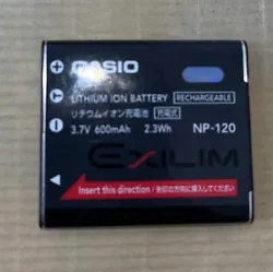pile batterie CASIO original lithium ion 3.7V 600mAh NP-120 EXILIM TBE testée.