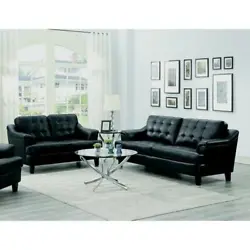 508632/ Loveseat. 508631/ Sofa. This leatherette sofa fits in with any modern decor. Its removable back cushions are...