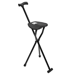 Made from high-quality aluminum alloy, this fordable folding cane with a seat is reliable to withstand the pressures of...