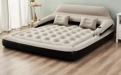 King Size Air Mattress Sofa Bed for Camping,Portable Inflatable Couch with Soft.