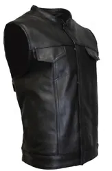 IBiker Soa Vest. Hand-crafted with durable Full-grain leather (2.5 oz weight). Large panel back makes it easy to add...