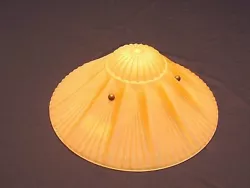 Great eye dazzling pattern. There are 3 holes on the shade for hanging. One of the chain hangers is missing but...
