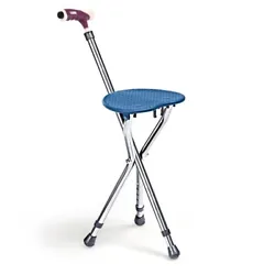 The folding seat cane is a perfect choice for the elder to queue, take for a walk, take an exhibition, or rest after...