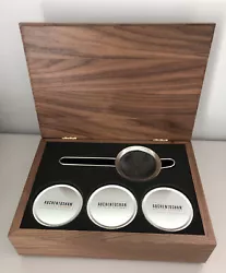 Auchentoshan Distilled Different Single Malt Scotch Whiskey Tea Infusion Kit w/ Beautiful Wood Grain Box. Includes 3...