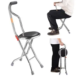 This 2-in-1 Folding Cane Seat combines the dual functionality of a seat when opened and a cane when closed. Lightweight...