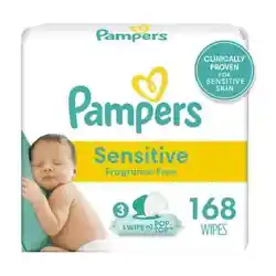 Clinically proven to protect your little ones sensitive skin, Pampers Sensitive baby wipes are thick and soft for a...