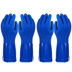 Enhanced Comfort: The interior of these rubber gloves for dishwashing is thoughtfully lined with soft cotton, ensuring...