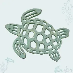 Introduce a touch of tropical charm to your kitchen with this Cast Iron Sea Turtle Flipper Out Trivet. Crafted from...