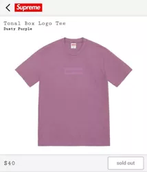 Supreme Tonal Box Logo Tee | Size XL | Dusty Purple *Brand New*.  Fast shipping guaranteed!