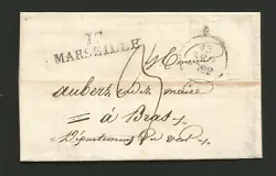 1829 Marseille à Bras Provence verte. sur les objets de correspondance
