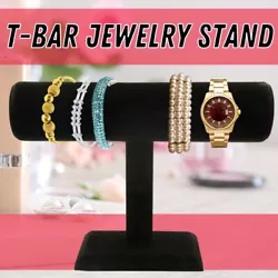 T-Bar Stand for Necklaces & Bracelets Black velvet Holder Organizer Jewelry Watches Display Tier Stand by...