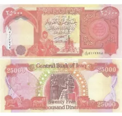 100,000 Iraqi Dinar (4 x 25,000) Circulated! Iraq Dinars US 🇺🇸 Seller Fast Ship. All notes UV Authenticated....