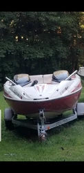 Local pickup only. Trailer included.2007 speedster 200 supercharged with hull damage.All parts intact,red bimini top in...