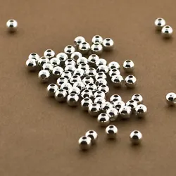 Solid. 925 Sterling Silver 4mm Beads, Round, Seamless, Polished Beads for stringing. Jewelry Repair and Making....