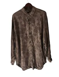CP Shades brown button down jacquard floral tunic topSlight hi-lo hemLong sleeves buttons at cuff100% RayonSize...