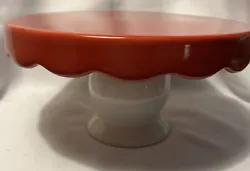 Vtg IQ Accessories Pedestal Cake Stand/Plate Preowned Red & White. Measures 9” in diameter.The dish in the last photo...