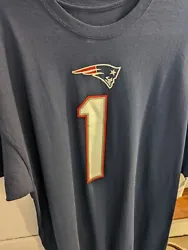 Cam Newton #1 New England Patriots Jersey T Shirt- Mens 2XL.