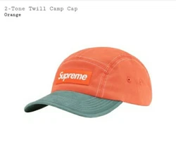 SUPREME 2-TONE TWILL CAMP CAP ORANGE SS22.