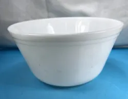 Vintage 1950s Fire King White Swirl 6” Mixing Bowl Oven Ware Made In U.S.A.
