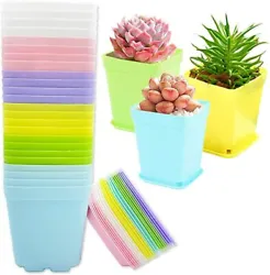 Material:The square plastic plant pots are made of eco-friendly durable plastic,lightweight and reusable for years of...