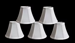 Urbanest Chandelier Shade. Softback Bell Shape; Clip On; Set of 5. White with Double Trim; White Liner.