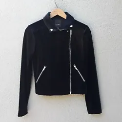 Up for sale is a stylish black velour motorcycle jacket from FREE PRESS Nordstroms in size XS. This lightweight jacket...