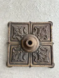 antique cast iron art nouveau deco footed floor lamp base.