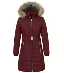 This ladies puffer jacket is very fluffy but light, which can make you comfortable and flexible in your daily life....
