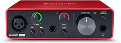 Focusrite Scarlett Solo 2x2 USB (3ème Gén.) Interface Audio - Rouge.