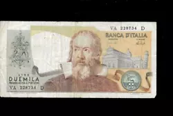 Billet Italie 2000 Lire 1973. - occasion - plis froissé - voir scan -.