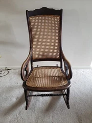 Antique Lincoln Rocker Chair With Cane Back And Seat. Very nice armchair in great condition, sturdy and stable. Cane...