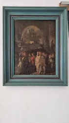 tableau ancien huile sur panneau  style Goya peinture encadré école espagnole Goya. Antique painting oil on canvas....