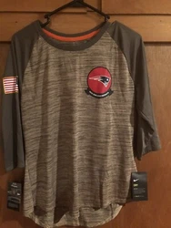 Nike New England Patriots Salute To ServiceRaglan 3/4 Shirt. Women’s Medium. New 🏈Smoke free home Dri fit