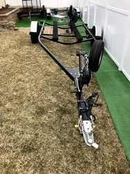 Used trailer completely restored.  Sandblasted, powder coated ( not automotive finish) new winch, has, leaf springs...