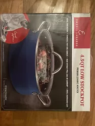 Emeril Lagasse 4.5 Qt. Premium Ceramic Non-stick Low StockPot- Blue- BRAND NEW. Condition is New. Shipped with USPS...