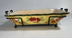 Temptations by Tara Bakeware Fresh Crop Apples Casserole/Dish 12x9 “ + Rack. GUC - see last photo for details of 1...
