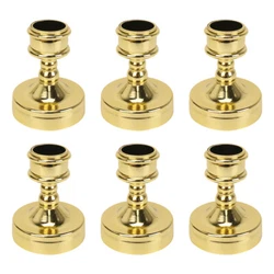 Candles are not included. 【Material 】 Set of 6 Taper Candlestick Holders is made of plastic. Rubber rings also...