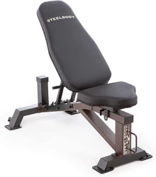The Steelbody deluxe utility bench is an exercise bench that can be used for lifting weights and strength training |...