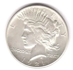 AU in grade. White coin, high relief. Much better date. Most difficult to find this nice. A beautiful piece. Highly...