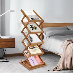 Description This is a floor-standing bamboo magazine rack made of natural bamboo with a baking lacquer process that is...