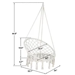 1 x Hammock Swing Chair. You can simply use couple minutes to hang it from tree, hammock stand. Net Weight: 5.8 LBS.