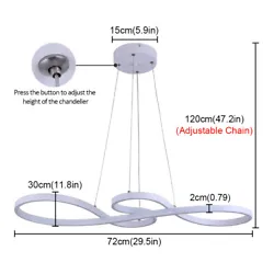 Life span: 50W LED bulb. Acrylic Chandelier. 【Modern Style | Highest Quality】High light transmission acrylic ring...