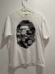Bape Black Camo White T Shirt Size M.