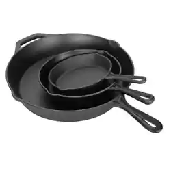 The 3 Piece Cast Iron Skillet Set is made of durable cast iron that will last for generations. These skillets feature...