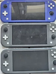 lot de 3 console Nintendo Switch lite pour pièces détachées.