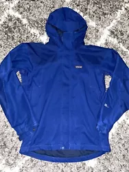 Mens Patagonia H2NO Waterproof Lightweight Rain Jacket Blue Size Small. Please see all photos for condition. Wrist area...