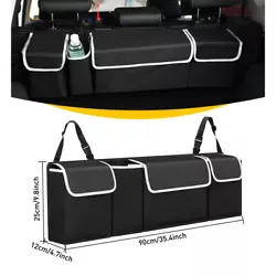 Fit: Car Trunk Organizer/Car Interior Accessory. Type: Back Seat Storage Box Bag. Solid backboard and front center...